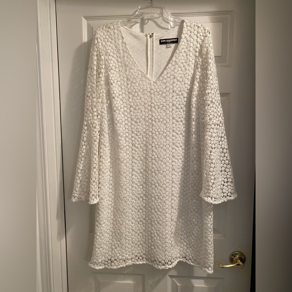 NWOT Karl Lagerfeld Off White Net Dress